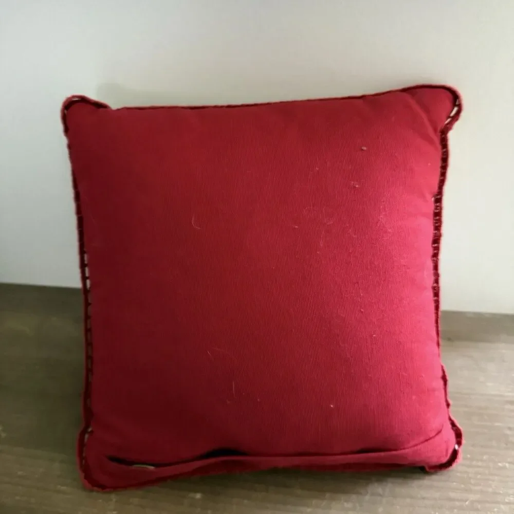 Pier 1 Penguin Holiday Embroidered Pillow Removable Cover Multicolor